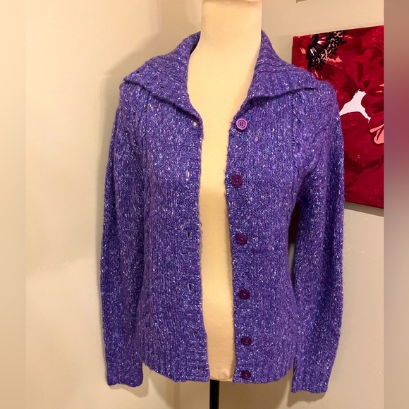 LL Bean Women's Sweater Lavender
Speck Cardigan Wool
Blend, size XS - Picture 1 of 6
